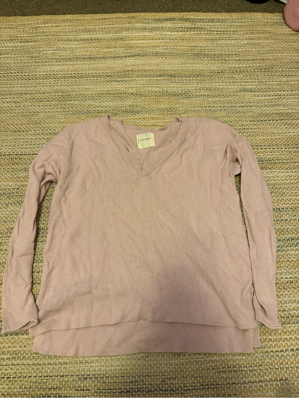 Lucky Brand Dusty Pink V-Neck Women's Sweater
